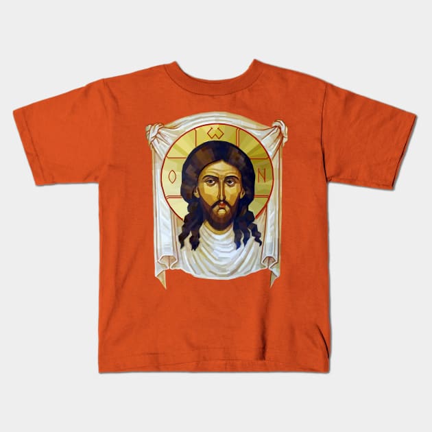 Jesus Christ Shroud Icon Kids T-Shirt by Ricardo77